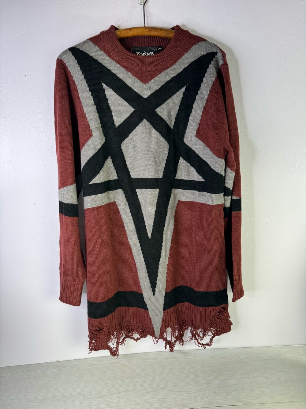 Killstar Star Crux Knit Sweater in a red colorway  size medium